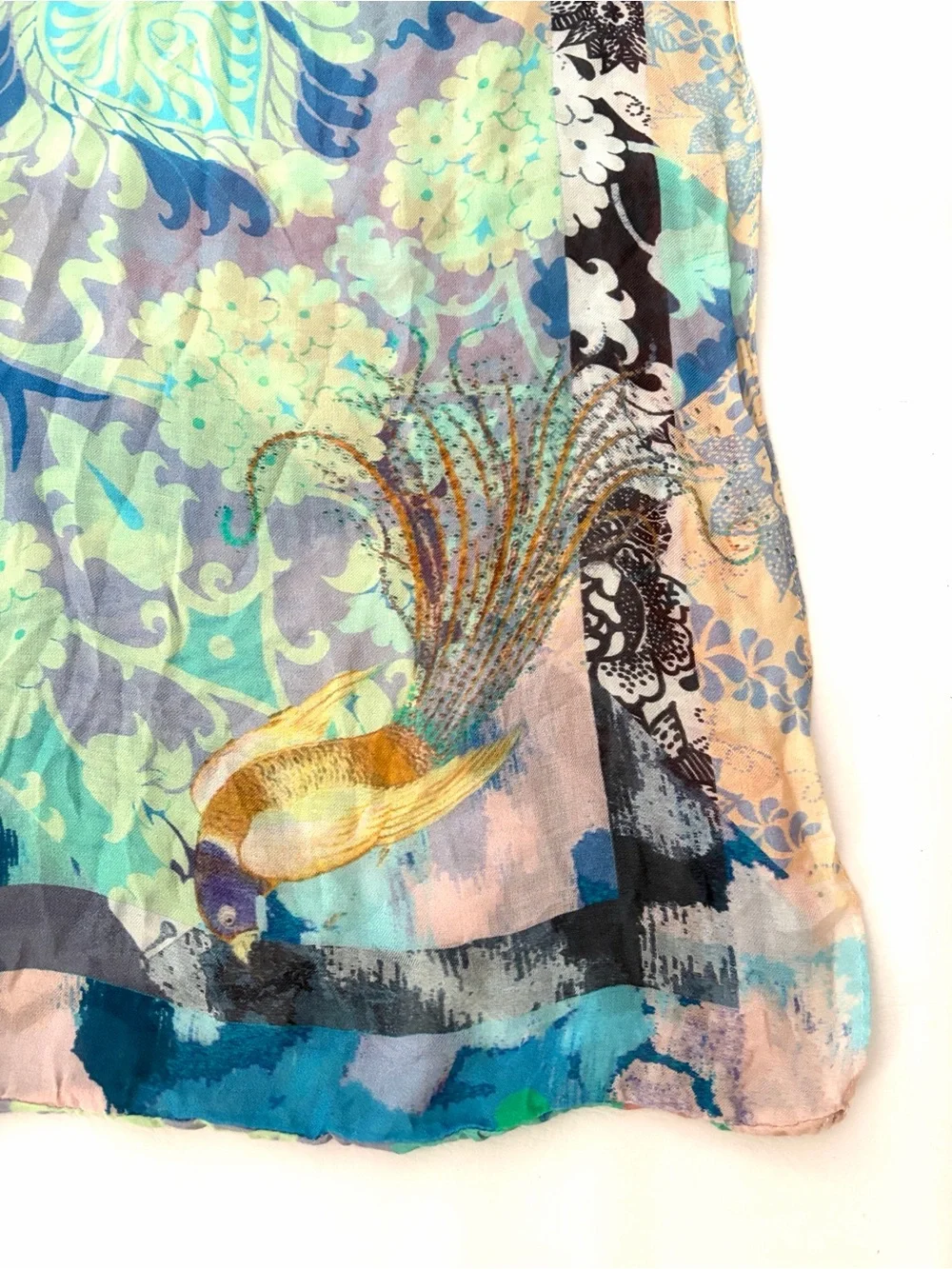 Anthropologie Susannagh Grogan Infinity Scarf Cashmere Bland Patchwork Floral
